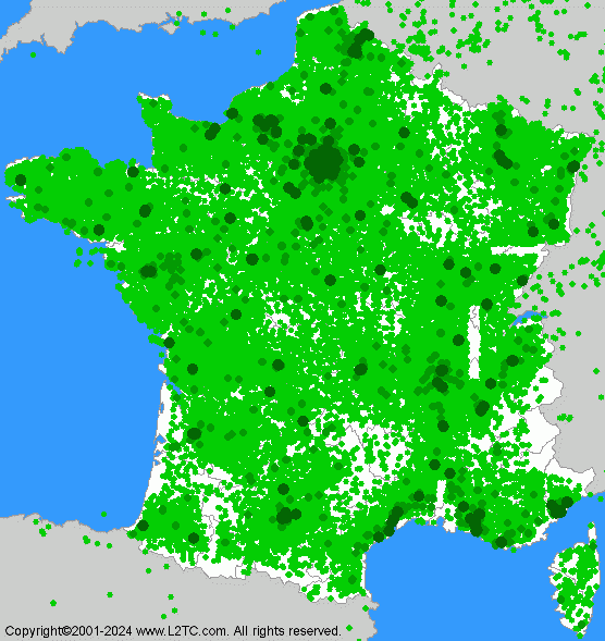 Répartition des visiteurs de L2TC.com en France