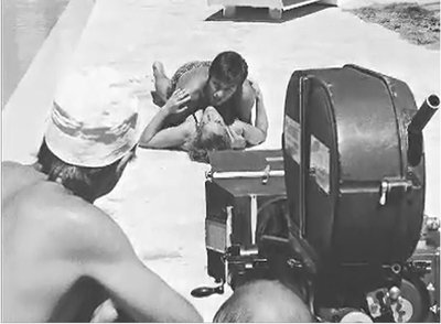 Photos du tournage du film:<br />&quot;La Piscine&quot;